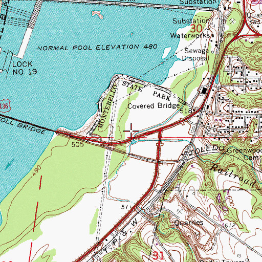 Topographic Map of City of Hamilton, IL