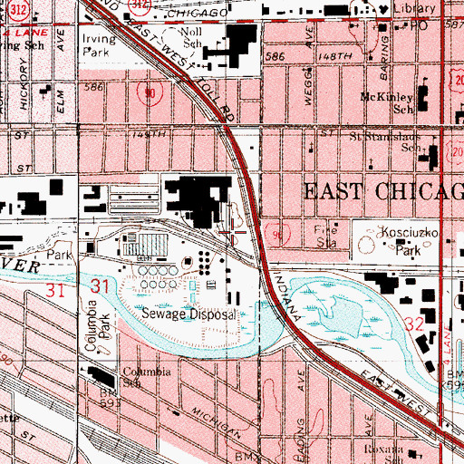 Topographic Map of City of Hammond, IN