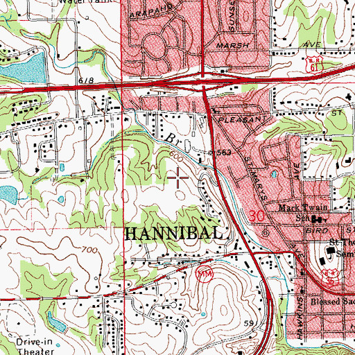 Topographic Map of City of Hannibal, MO