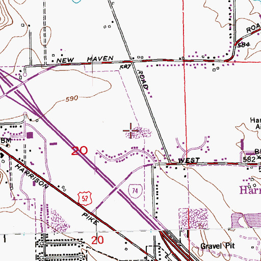 Topographic Map of City of Harrison, OH