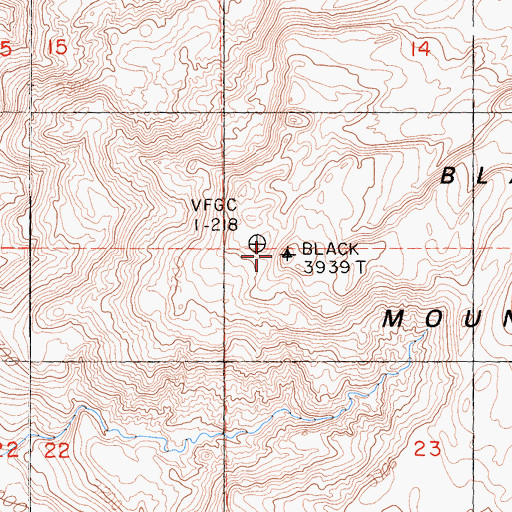 Topographic Map of Black Mountain, CA