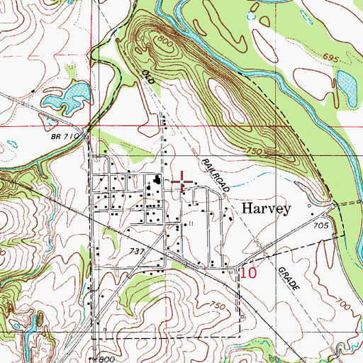 Topographic Map of City of Harvey, IA