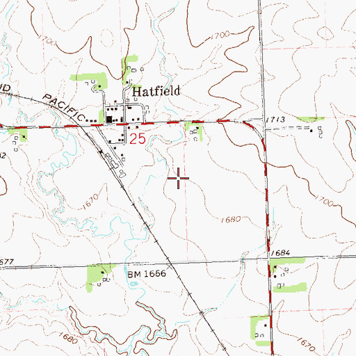 Topographic Map of City of Hatfield, MN