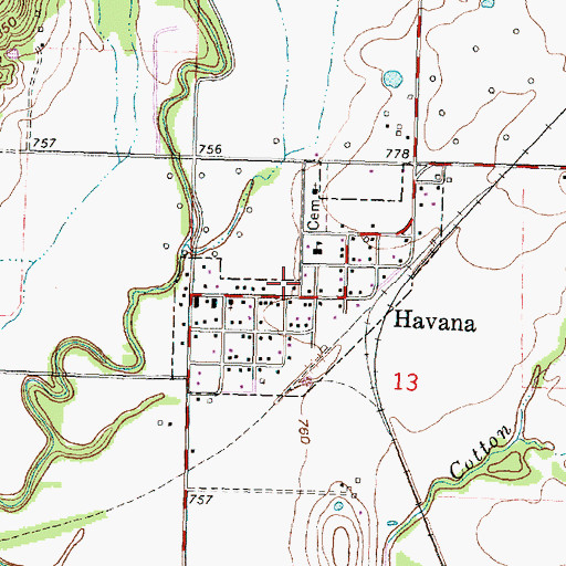 Topographic Map of City of Havana, KS