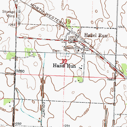 Topographic Map of City of Hazel Run, MN