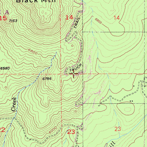 Topographic Map of Black Mountain Truck Trail, CA