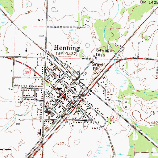Topographic Map of City of Henning, MN