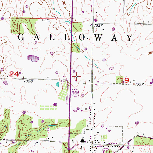 Topographic Map of City of Highlandville, MO