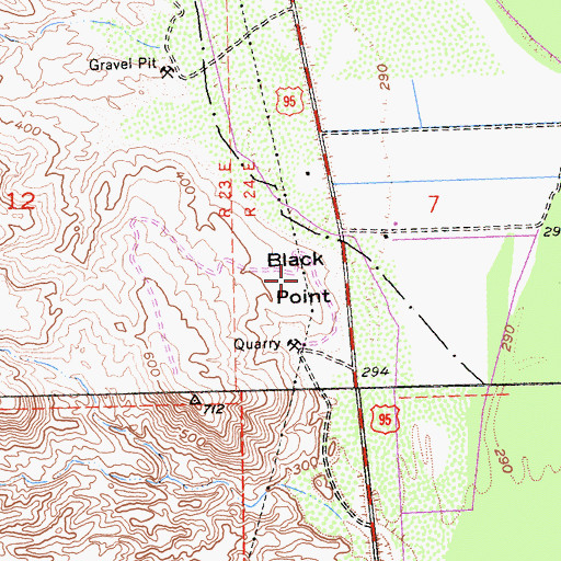 Topographic Map of Black Point, CA