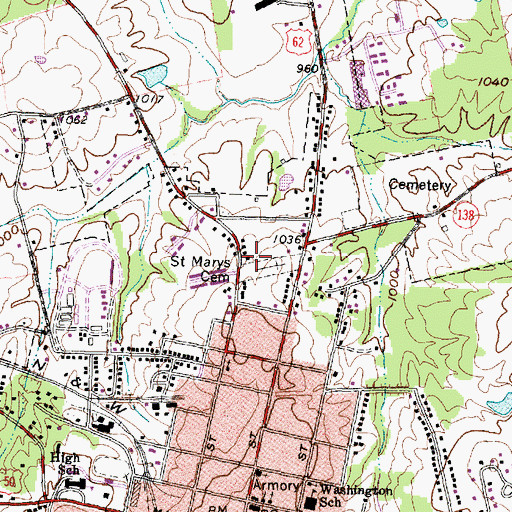 Topographic Map of City of Hillsboro, OH
