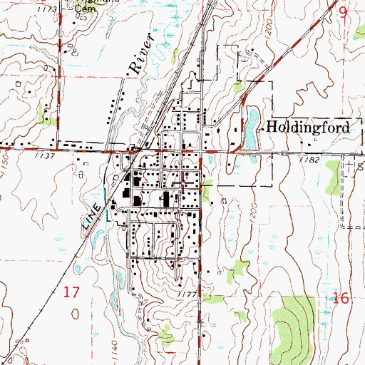 Topographic Map of City of Holdingford, MN