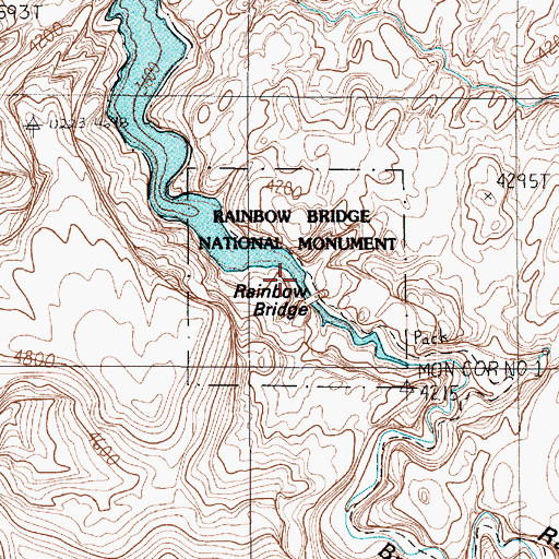 Topographic Map of Rainbow Bridge National Monument, UT