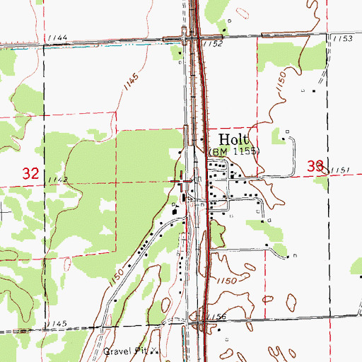 Topographic Map of City of Holt, MN