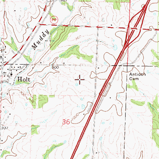 Topographic Map of City of Holt, MO