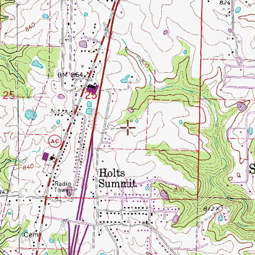 Topographic Map of City of Holts Summit, MO
