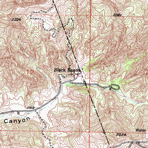 Topographic Map of Black Ranch, CA