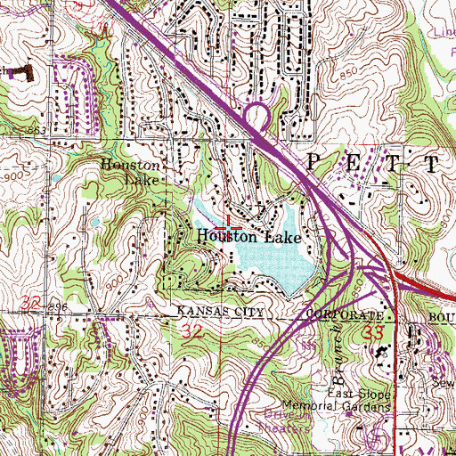 Topographic Map of City of Houston Lake, MO