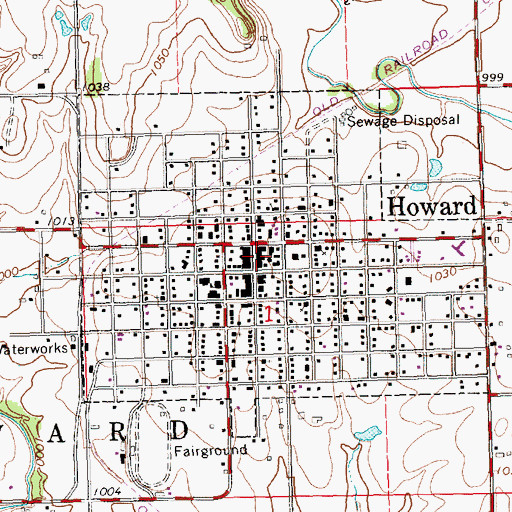 Topographic Map of City of Howard, KS
