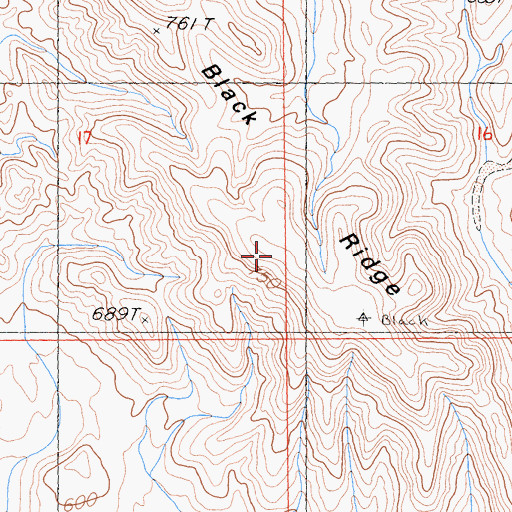 Topographic Map of Black Ridge, CA