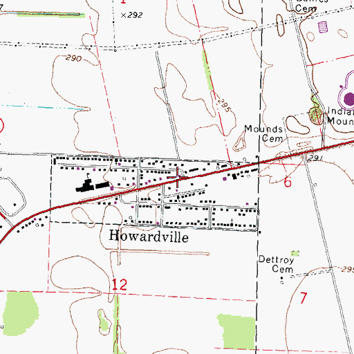 Topographic Map of City of Howardville, MO