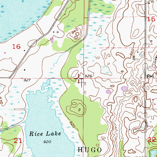Topographic Map of City of Hugo, MN