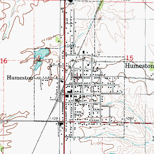 Topographic Map of City of Humeston, IA
