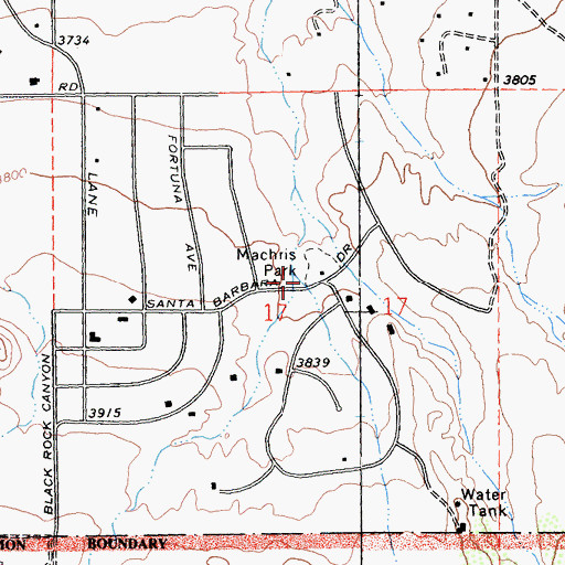 Topographic Map of Black Rock Canyon, CA