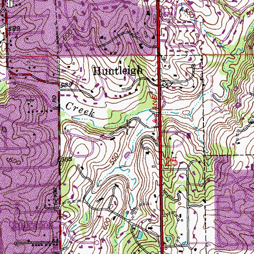 Topographic Map of City of Huntleigh, MO