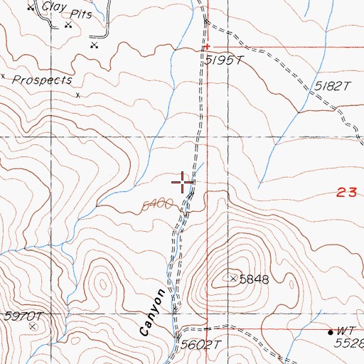 Topographic Map of Black Rock Canyon, CA