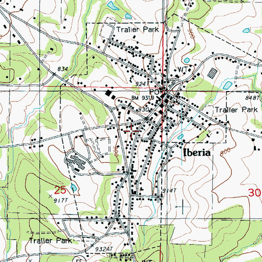 Topographic Map of City of Iberia, MO