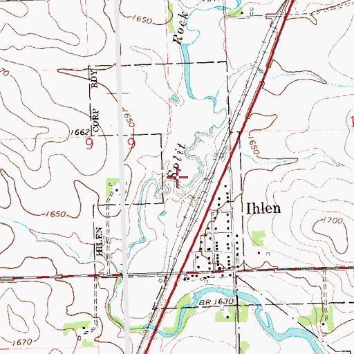 Topographic Map of City of Ihlen, MN