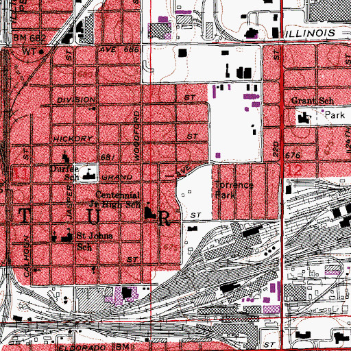 Topographic Map of City of Decatur, IL