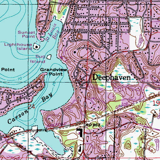 Topographic Map of City of Deephaven, MN