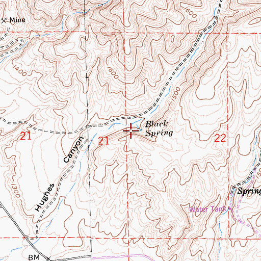 Topographic Map of Black Spring, CA