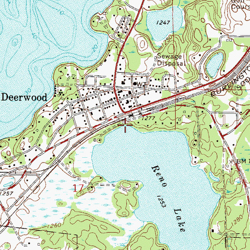 Topographic Map of City of Deerwood, MN