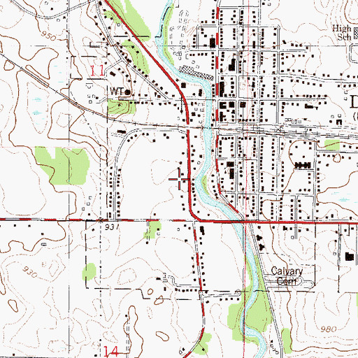 Topographic Map of City of Delano, MN