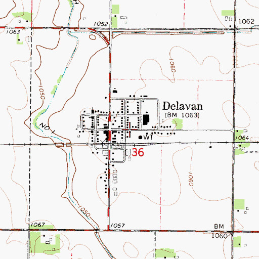 Topographic Map of City of Delavan, MN