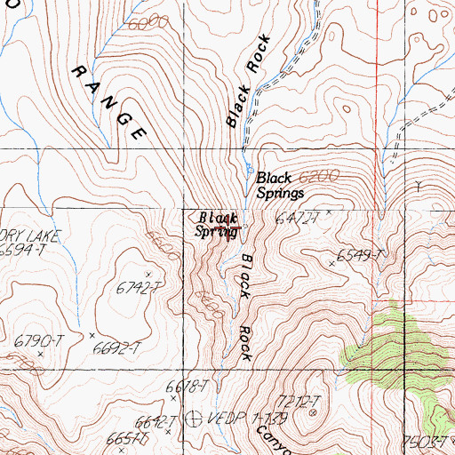 Topographic Map of Black Spring, CA