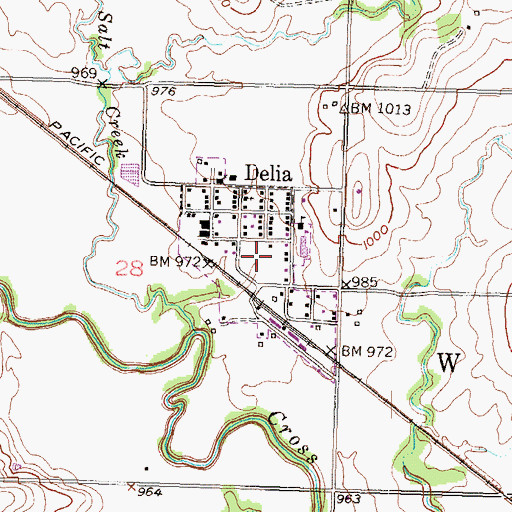 Topographic Map of City of Delia, KS