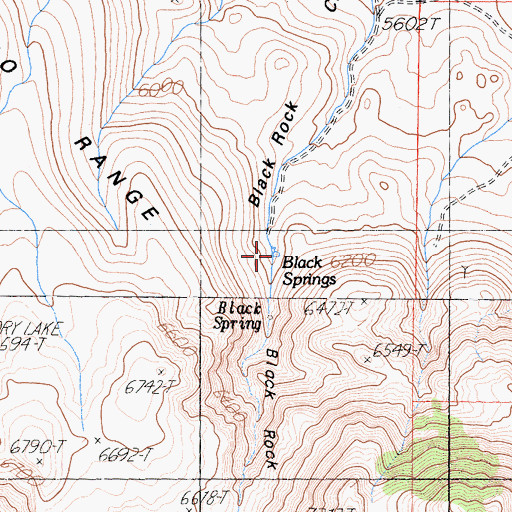 Topographic Map of Black Springs, CA
