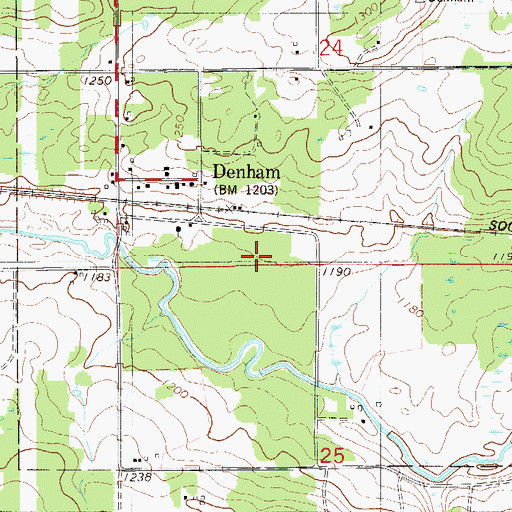 Topographic Map of City of Denham, MN