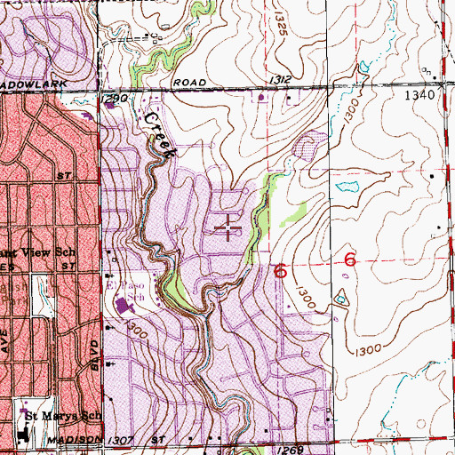 Topographic Map of City of Derby, KS