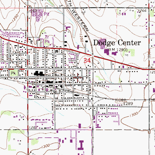 Topographic Map of City of Dodge Center, MN