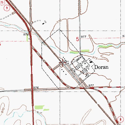Topographic Map of City of Doran, MN