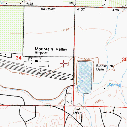 Topographic Map of Blackburn Canyon, CA