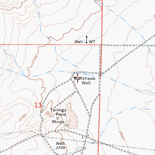 Topographic Map of Blackhawk Well, CA