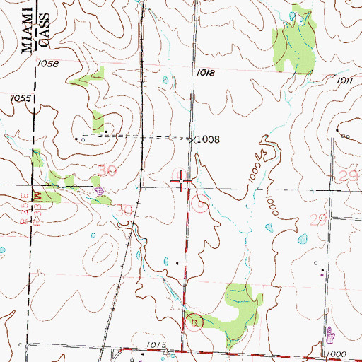 Topographic Map of City of Drexel, MO