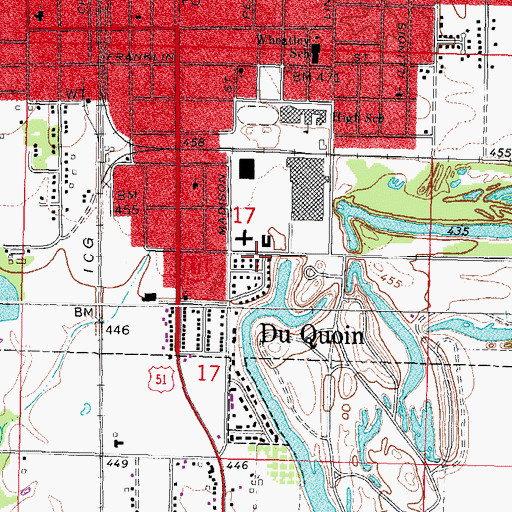 Topographic Map of City of Du Quoin, IL
