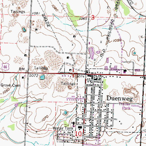 Topographic Map of City of Duenweg, MO