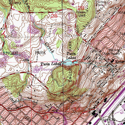 Topographic Map of City of Duluth, MN